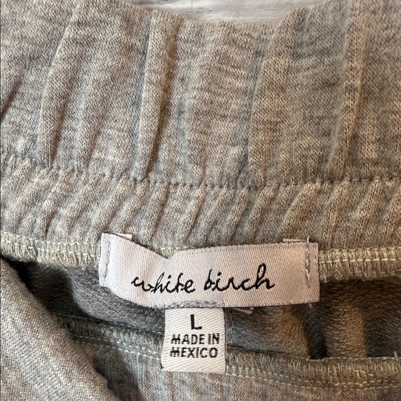 White Birch Gray Joggers with Leopard Print Sides - Picture 2 of 7